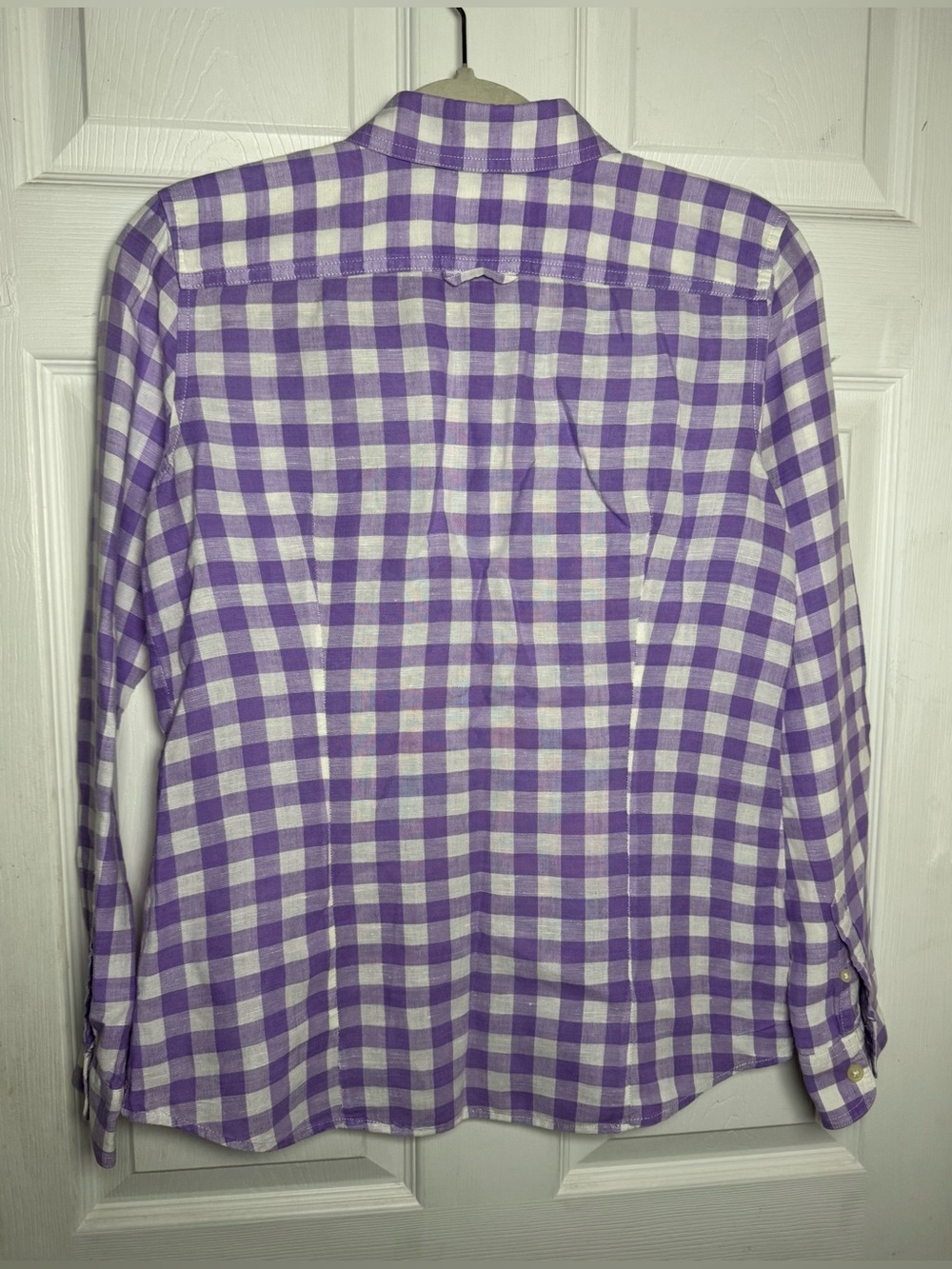 Banana Republic Soft-Wash Linen Cotton Gingham Button-Down Shirt Women’s Small - Picture 10 of 12